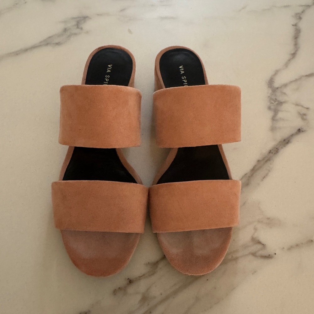 Via Spiga coral slide heels size 6